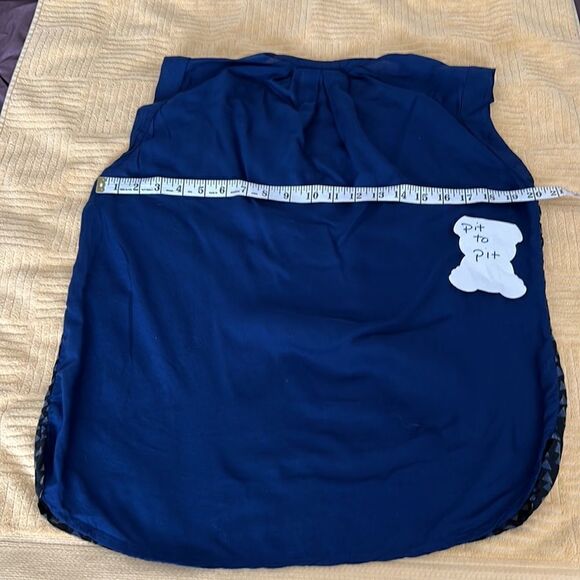 Converse one star sleeveless blue black & white print front solid blue back GUC - Picture 2 of 9